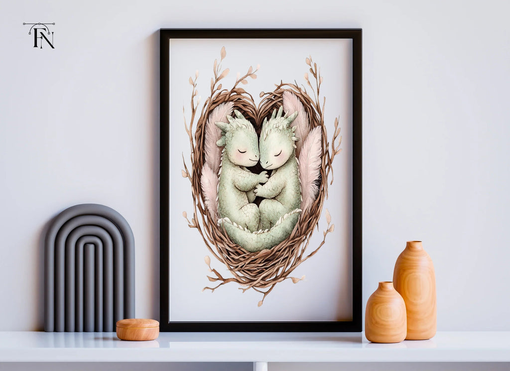 Cute Baby Dragon Nests Clipart Bundle