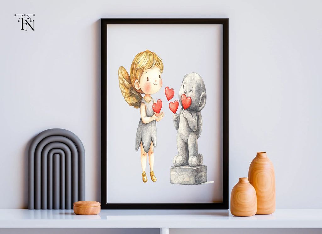 Cupid and Stone Statue Love Clipart Bundle
