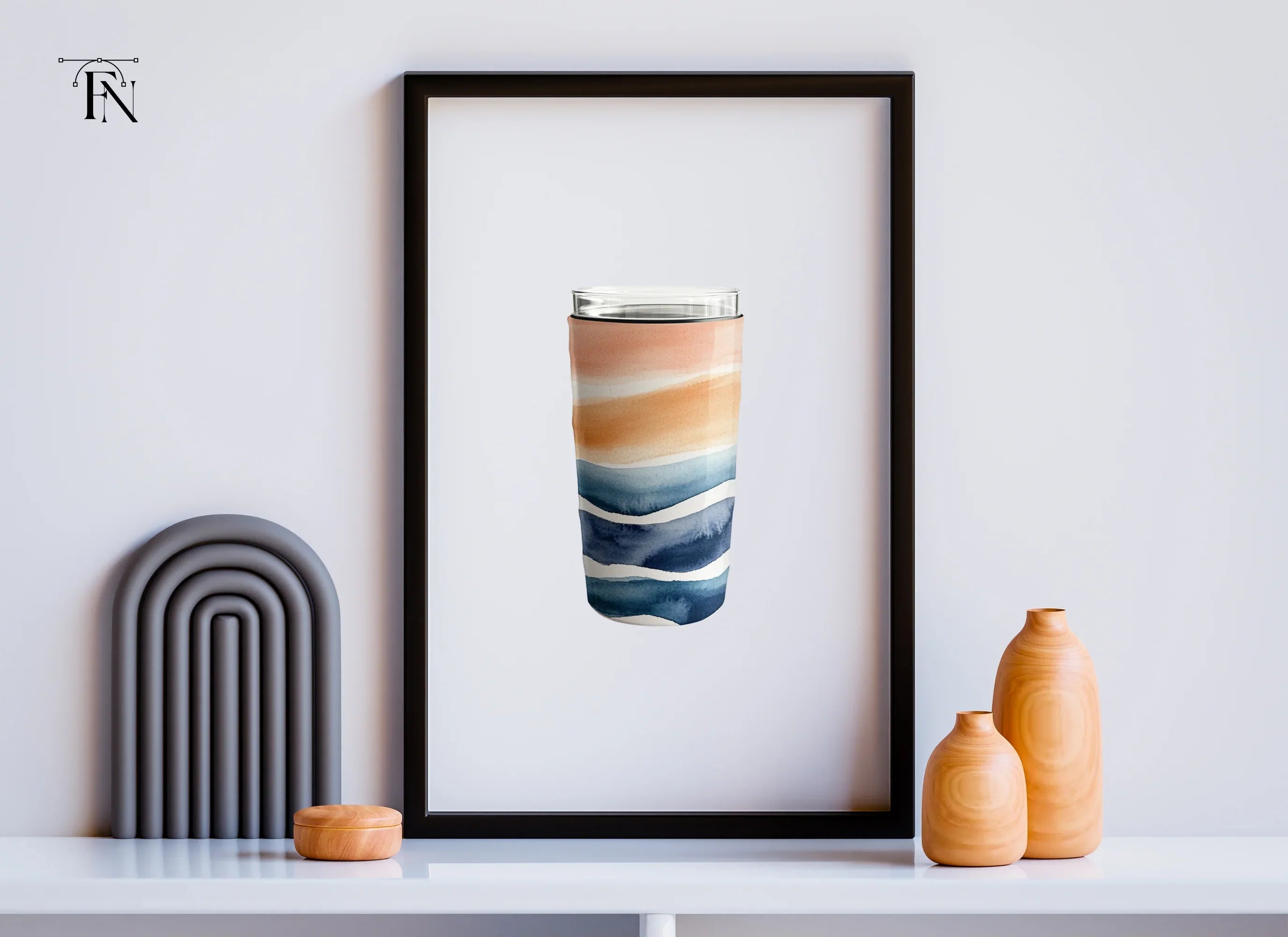 Abstract Waves Tumbler Clipart Bundle