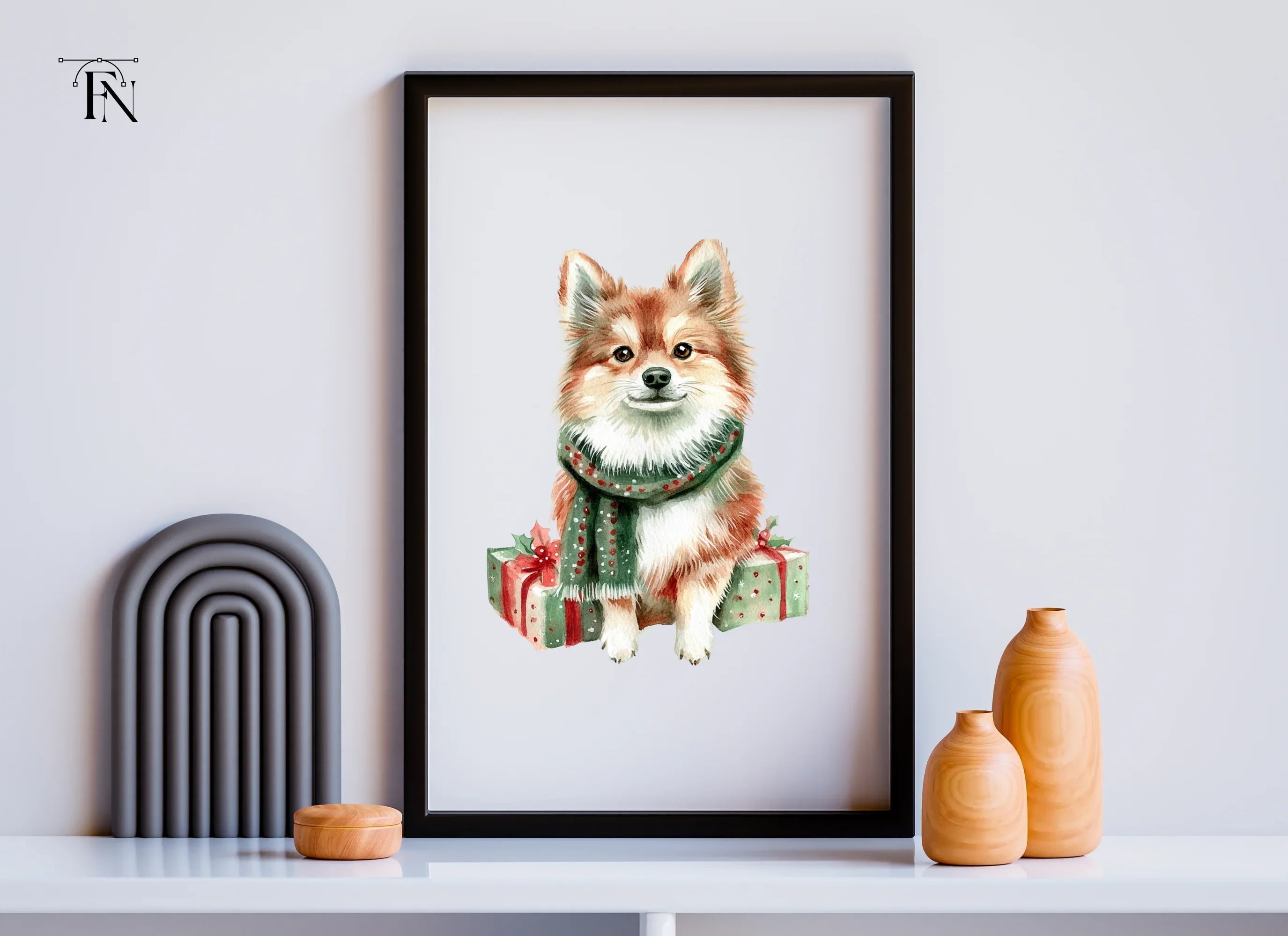 Festive Pomeranian Dog Clipart Bundle