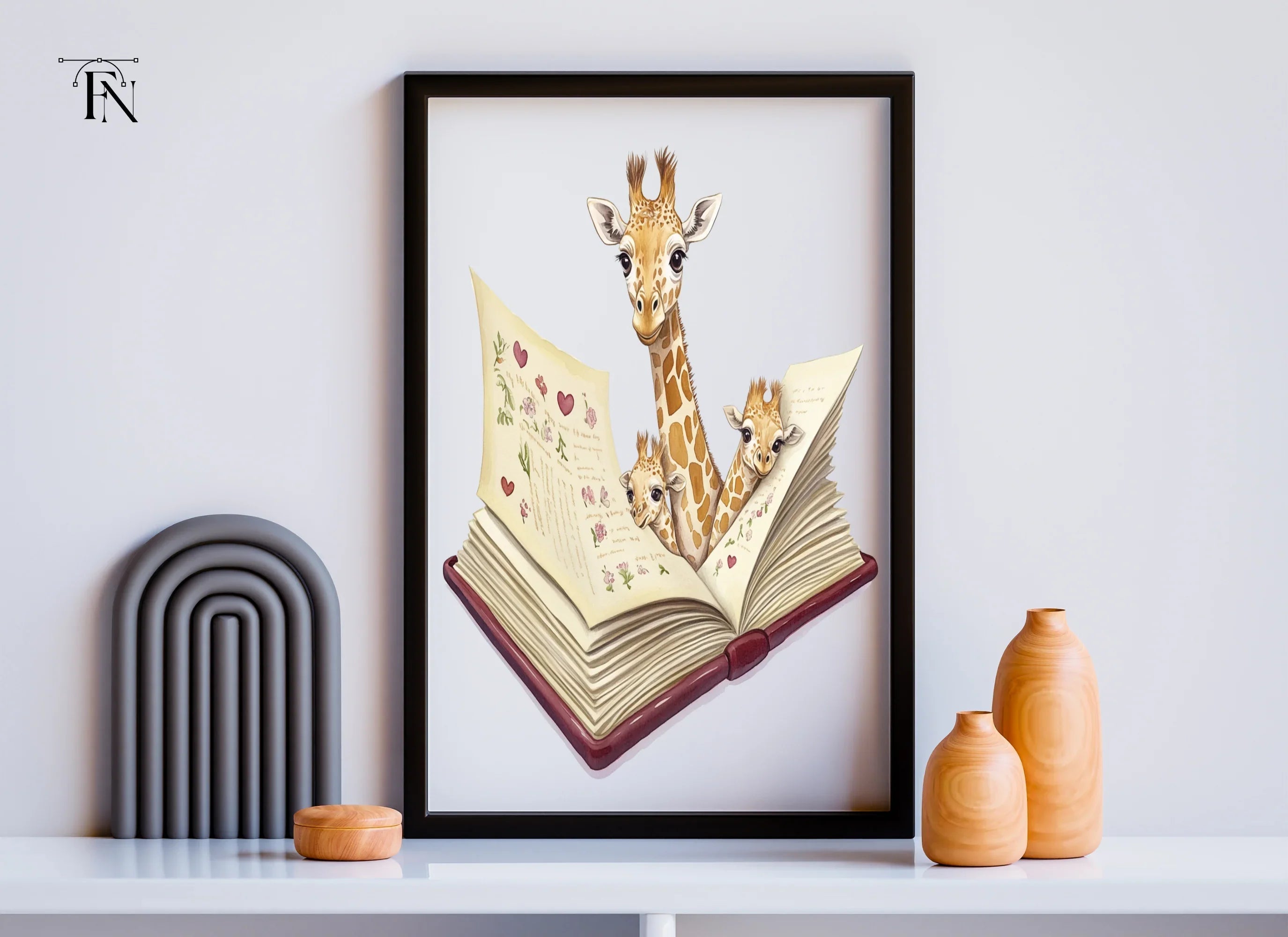 Giraffe Family Pop Up Book Clipart Bundle