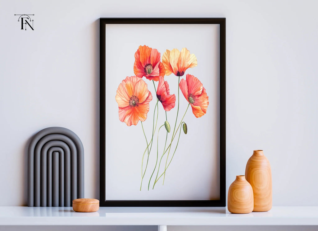 Poppy Flower Clipart Bundle