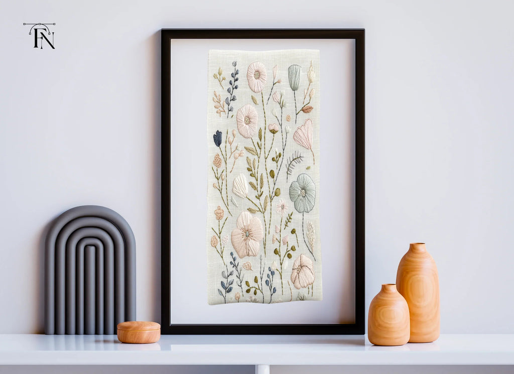 Elegant Embroidered Floral Clipart Bundle
