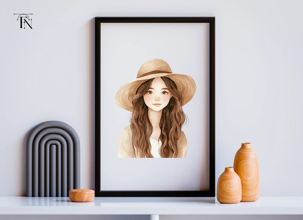Girl With Sun Hat Clipart Bundle