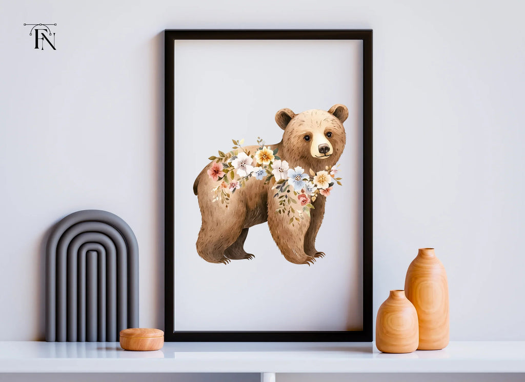 Floral Bear Clipart Bundle