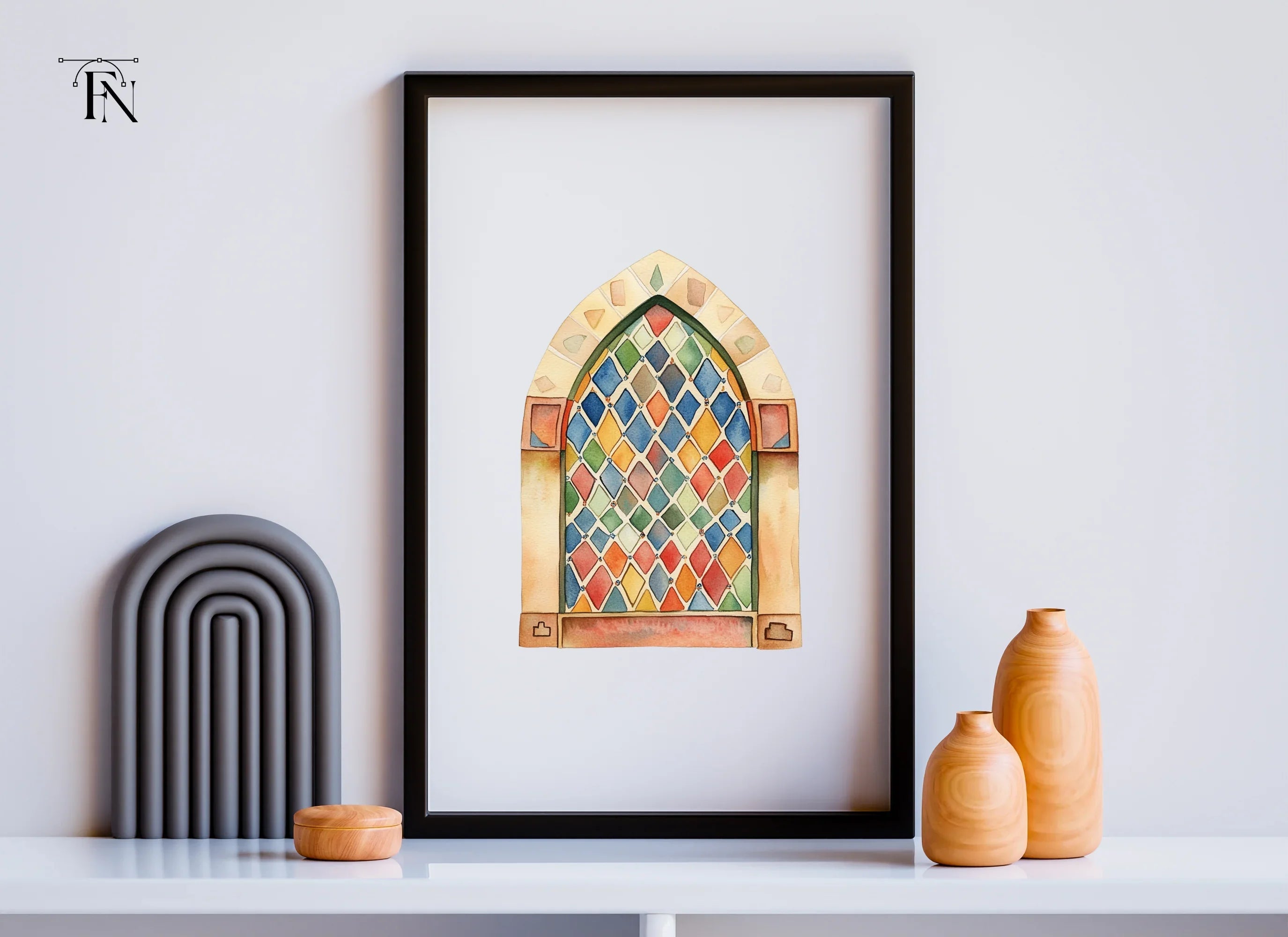 Gothic Stained Glass Window Clipart Bundle
