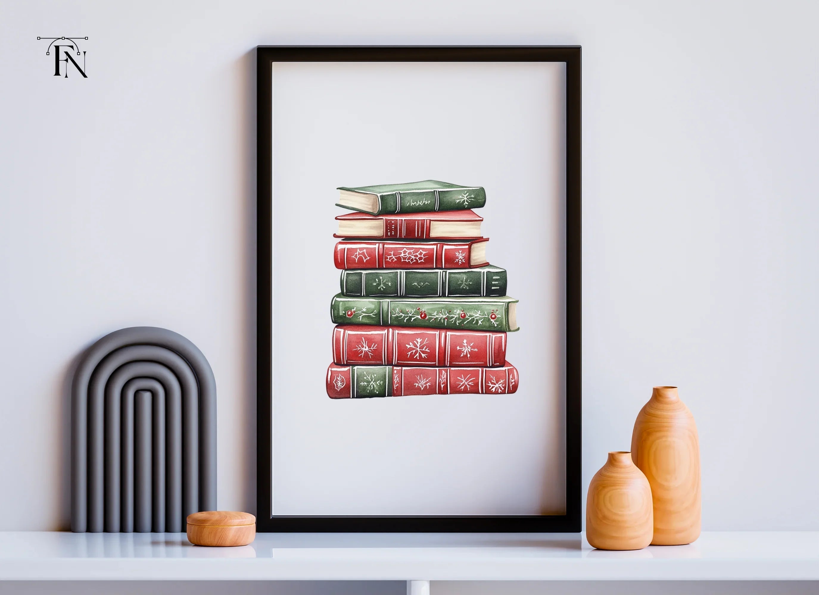 Christmas Books Stack Clipart Bundle