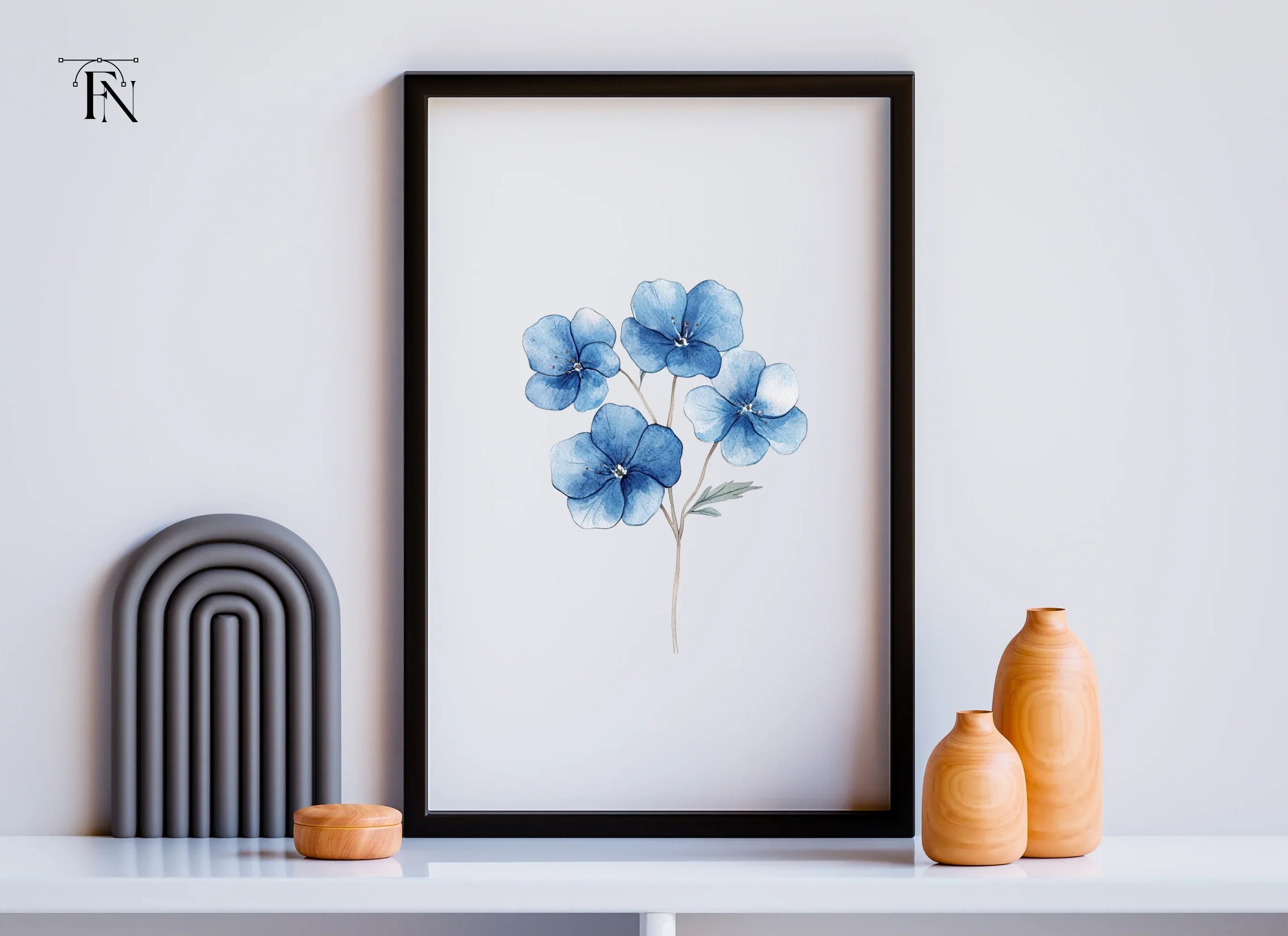 Blue Hydrangea Clipart Bundle