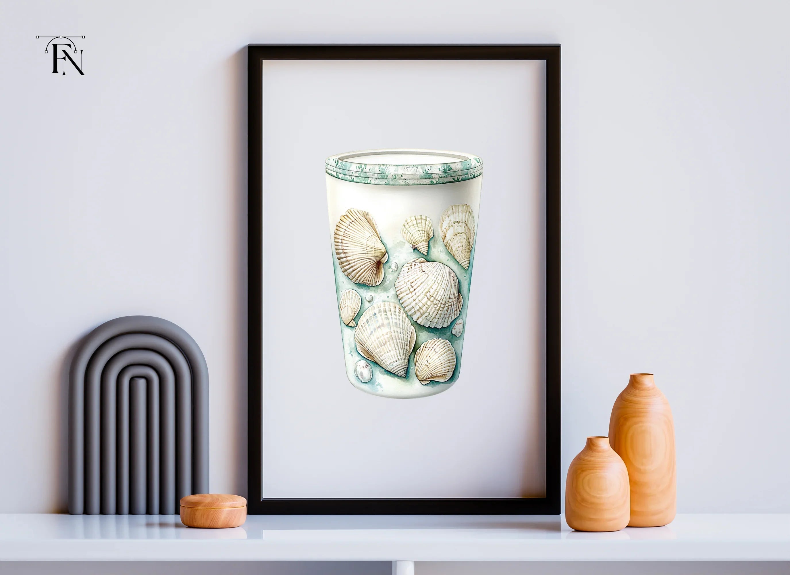 Underwater Seashells Tumbler Clipart Bundle