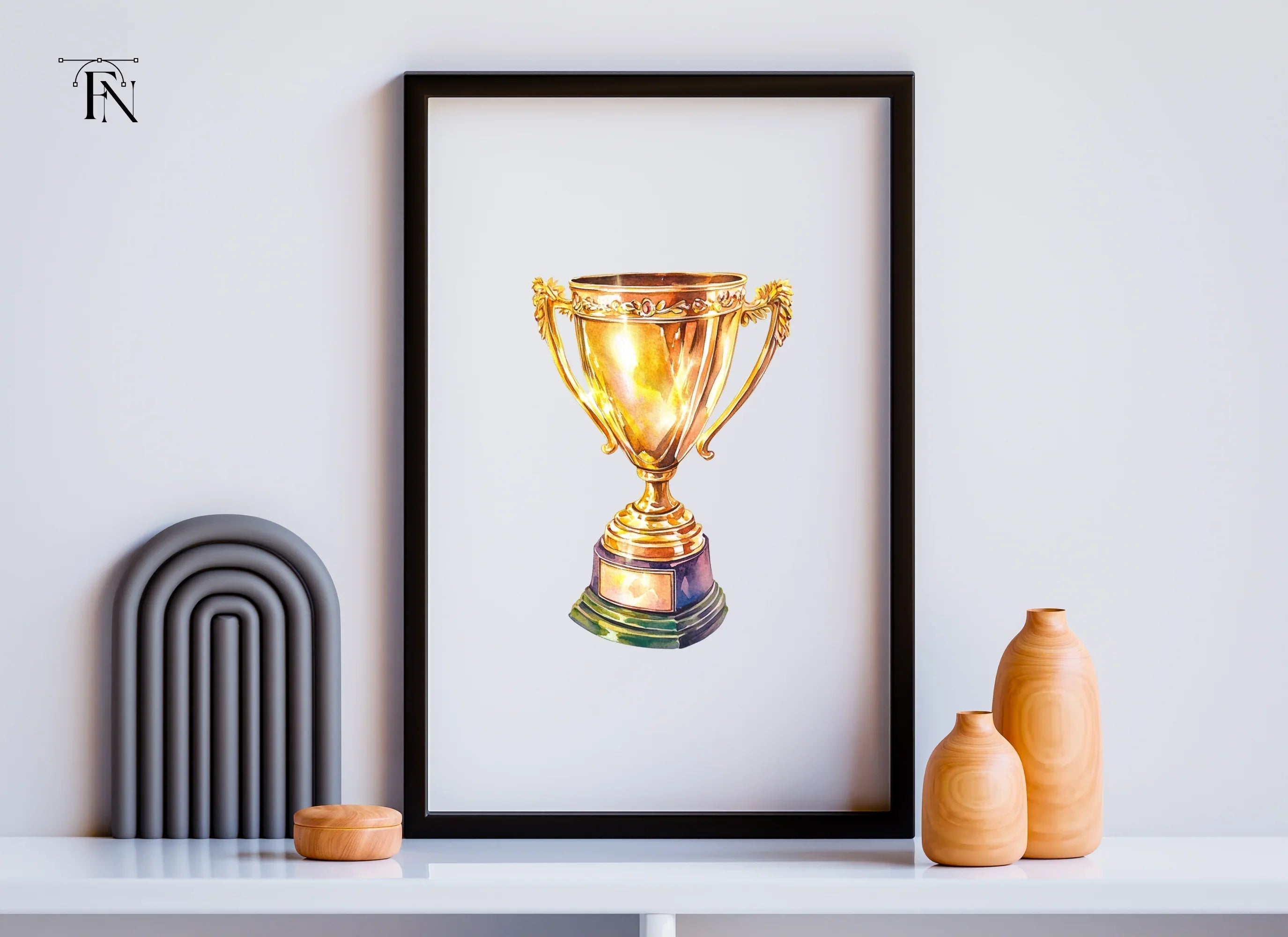Golden Trophy Clipart Bundle