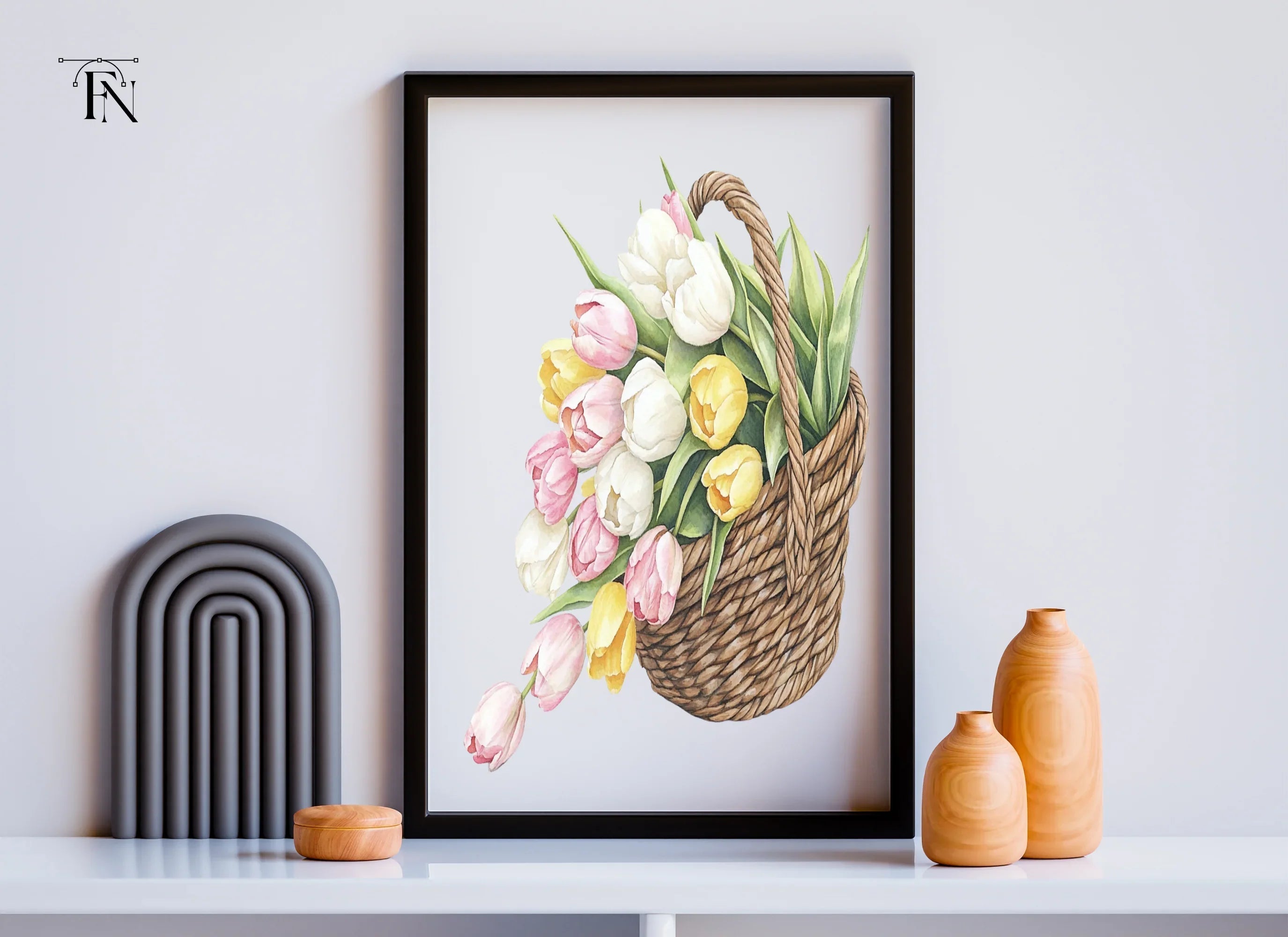 Tulip Baskets Clipart Bundle