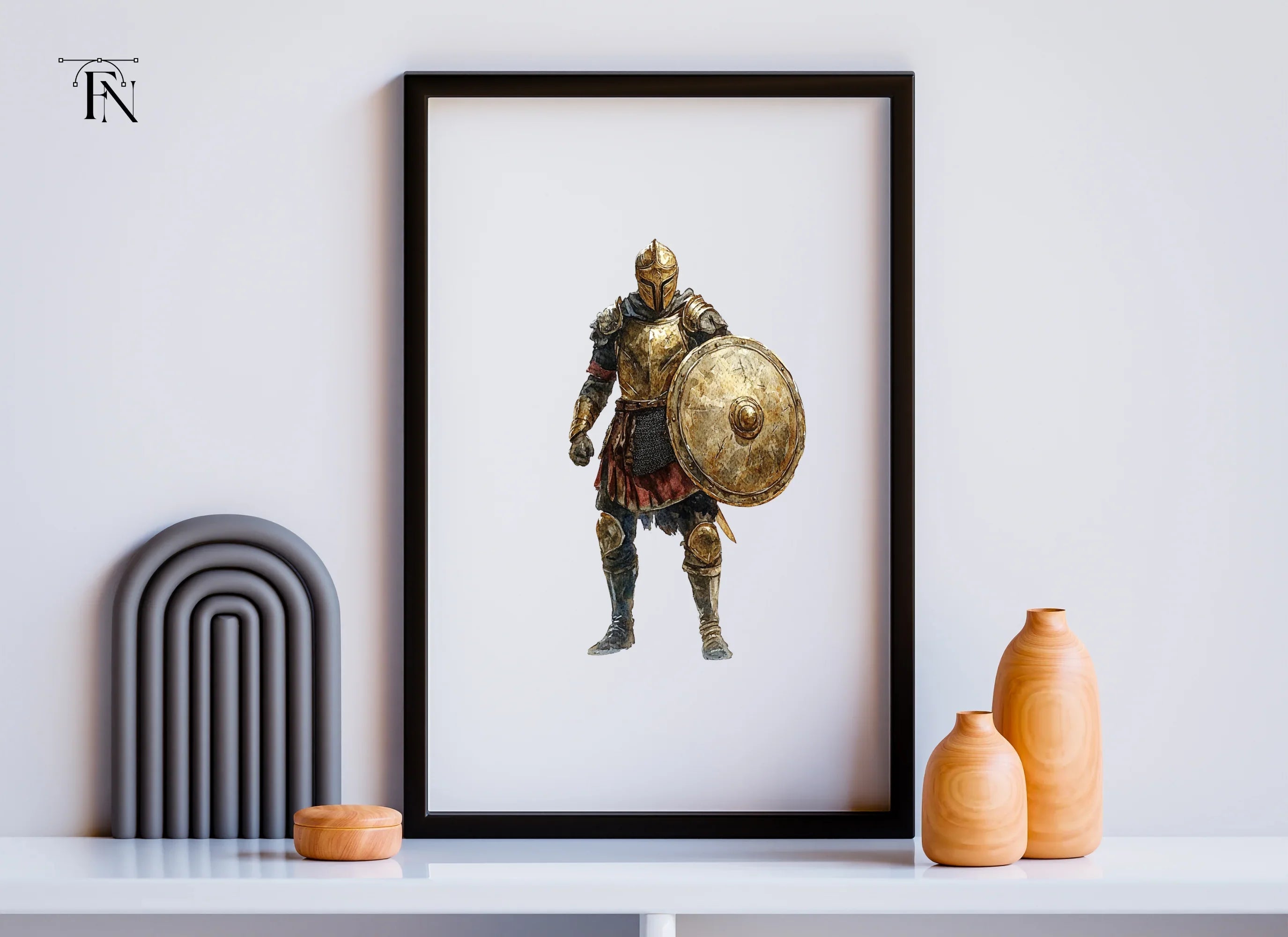 Golden Armored Knight Clipart Bundle