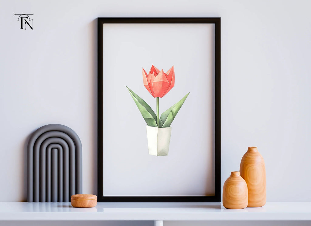 Origami Tulip Clipart Bundle