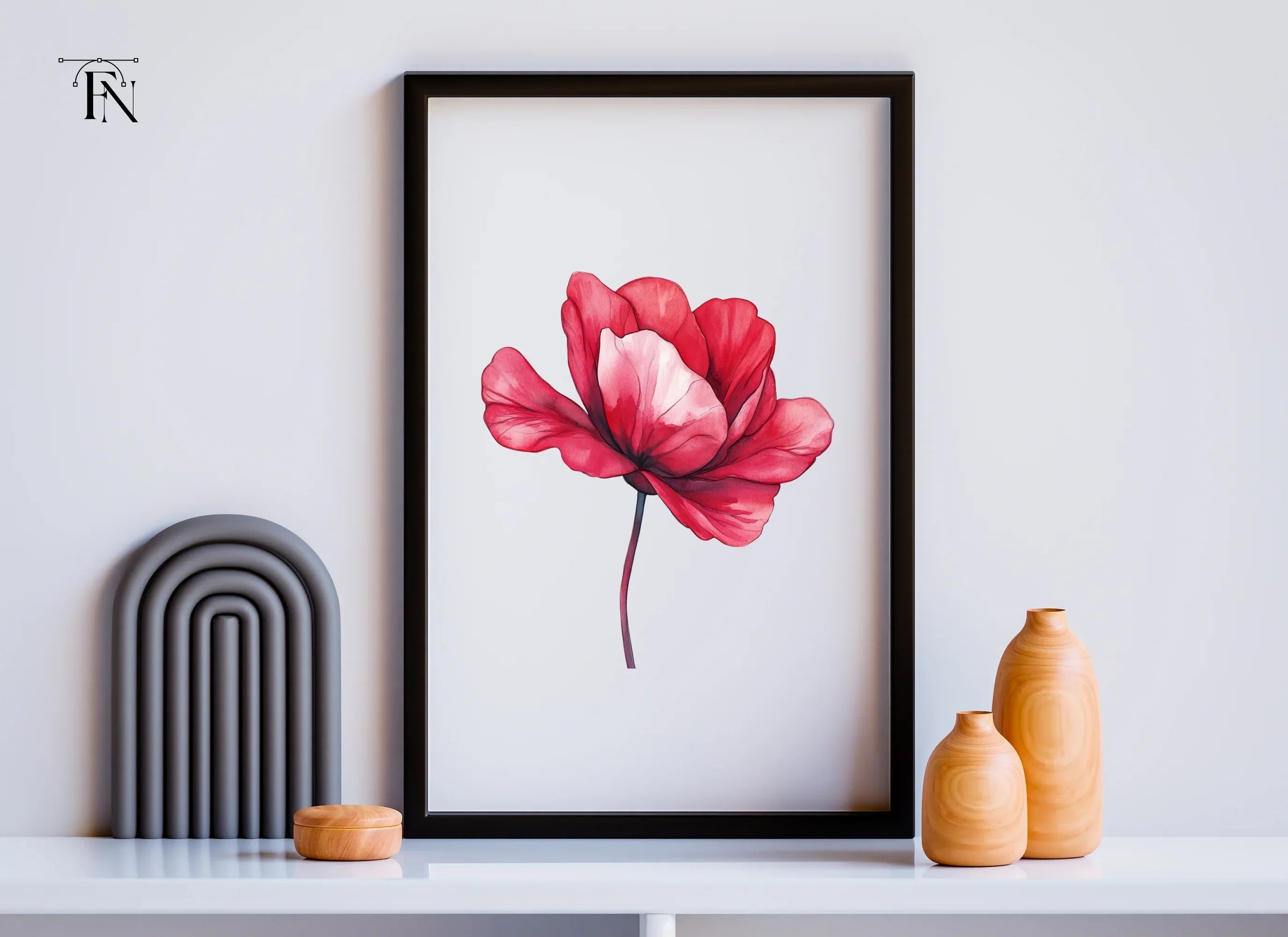 Vibrant Red Flower Clipart Bundle