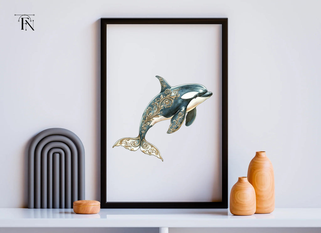 Elegant Orca Whale Clipart Bundle