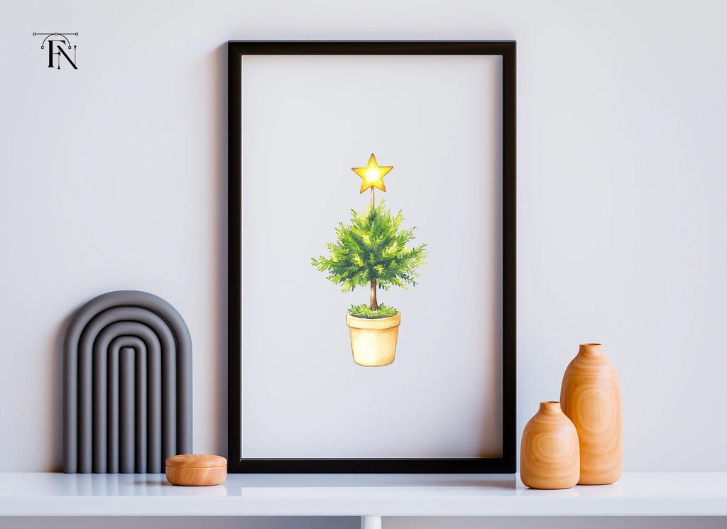Potted Christmas Trees Clipart Bundle