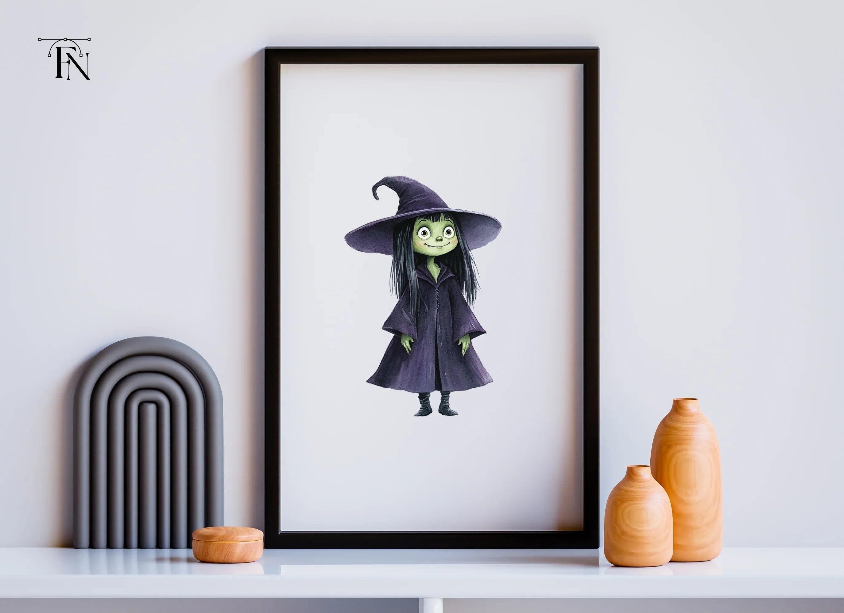 Green Skinned Witch Halloween Clipart Bundle