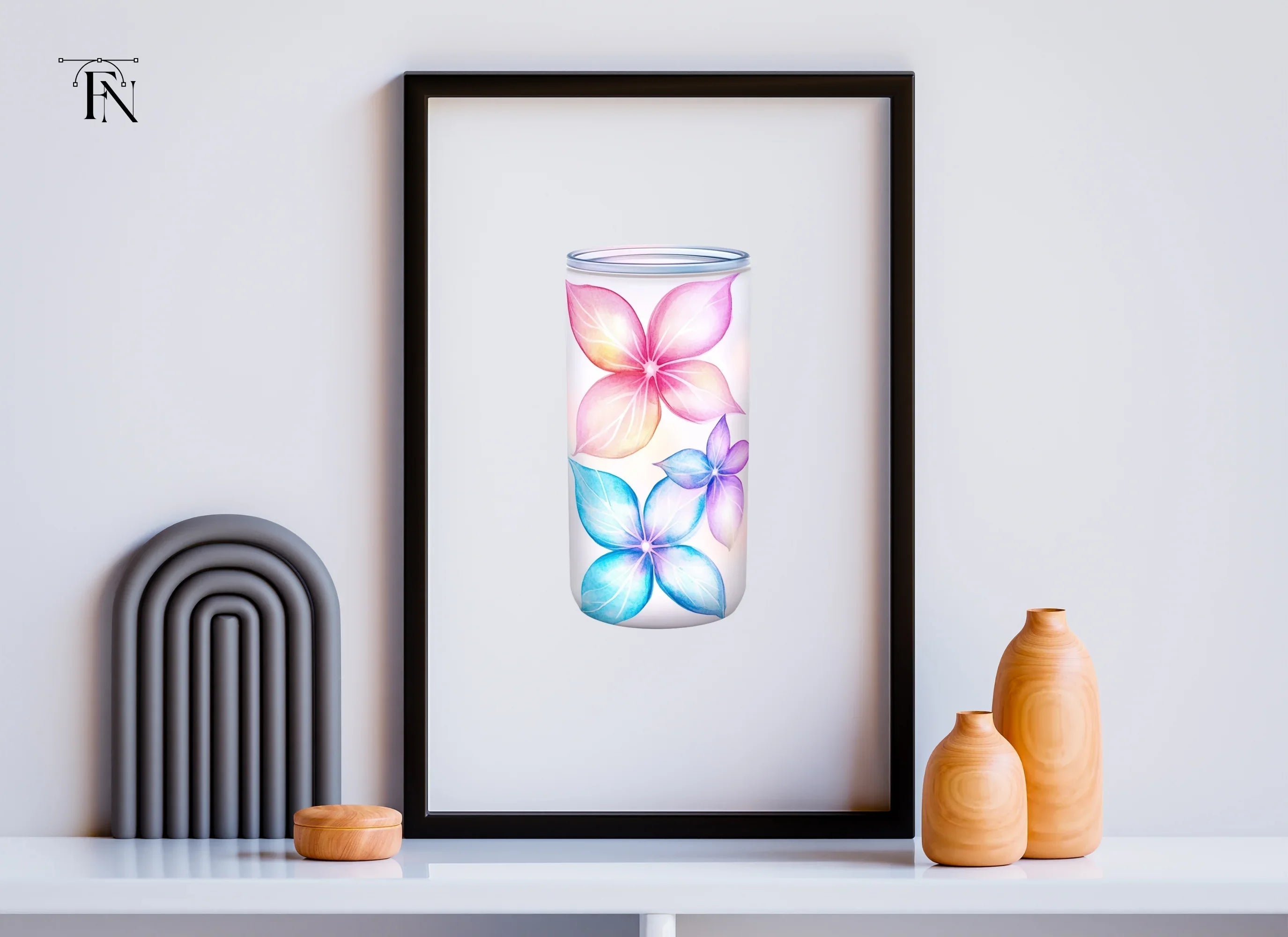 Floral Tumbler Clipart Bundle