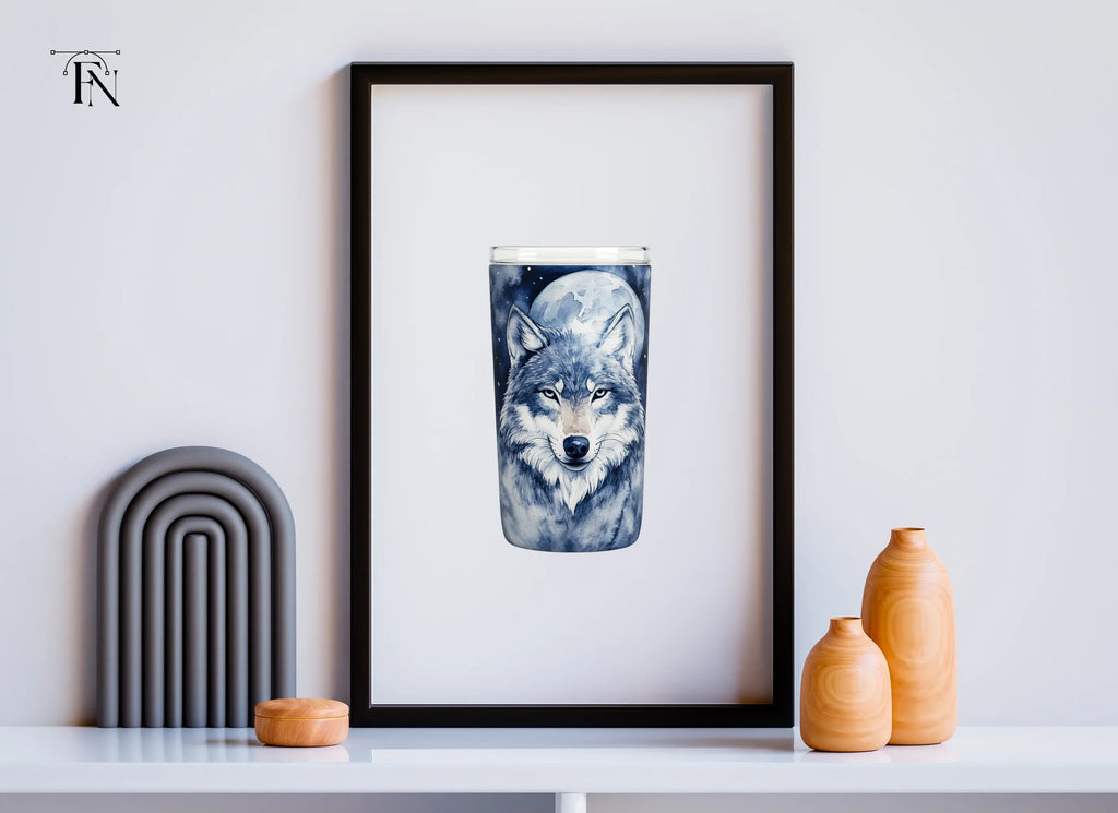 Blue Wolf Moon Tumbler Clipart Bundle