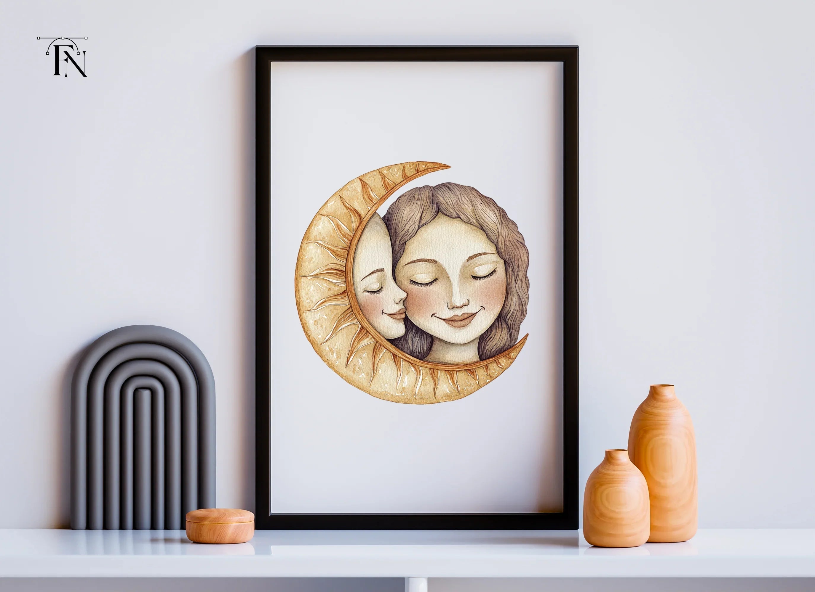Sun and Moon Embrace Clipart Bundle