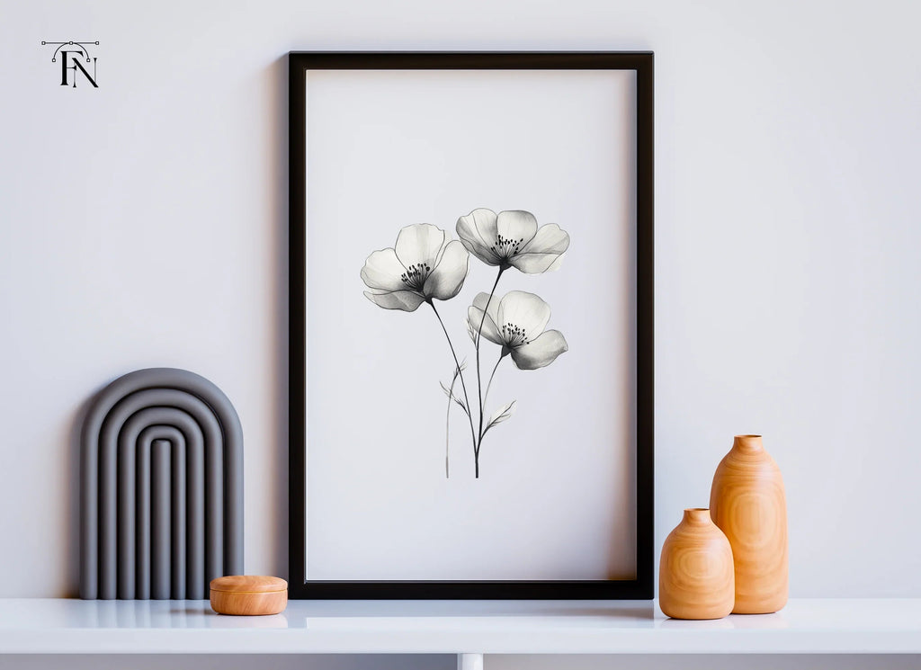 Elegant Black and White Floral Clipart Bundle