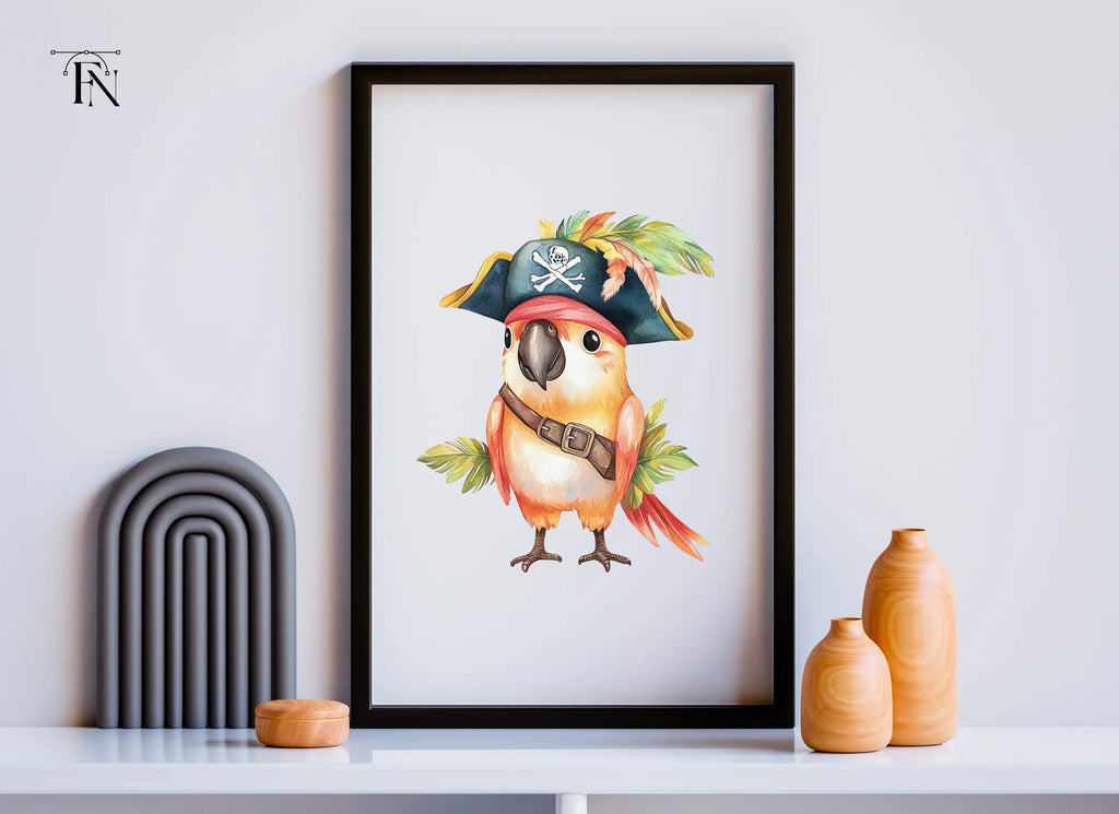 Cute Pirate Parrot Clipart Bundle