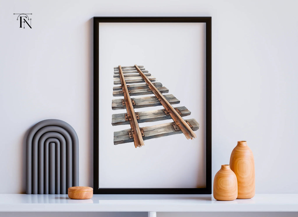 Vintage Train Tracks Clipart Bundle