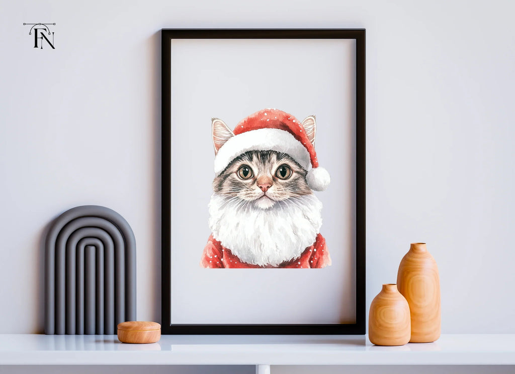 Santa Cat Clipart Bundle