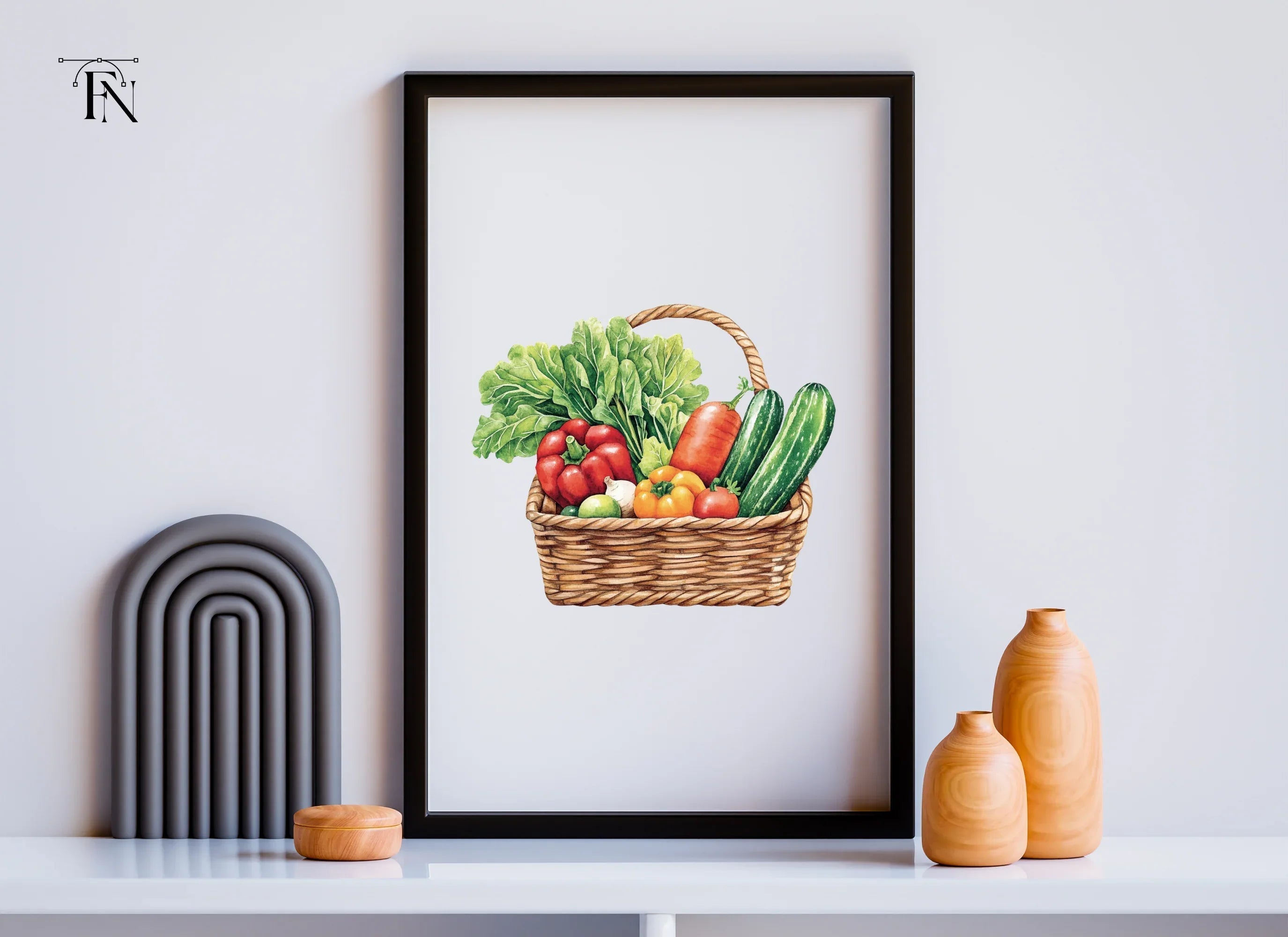 Fresh Vegetable Baskets Clipart Bundle