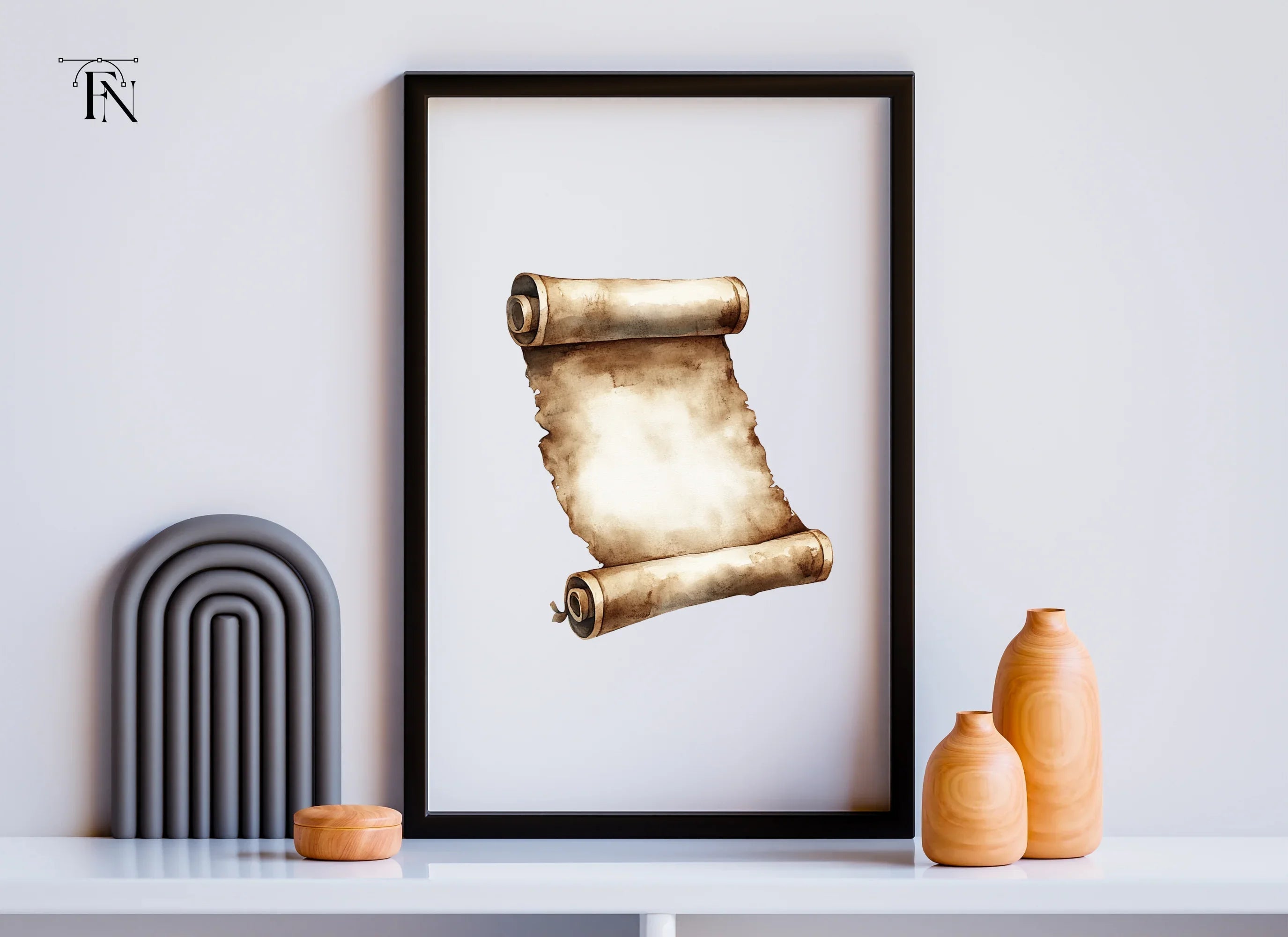 Rustic Parchment Scroll Clipart Bundle
