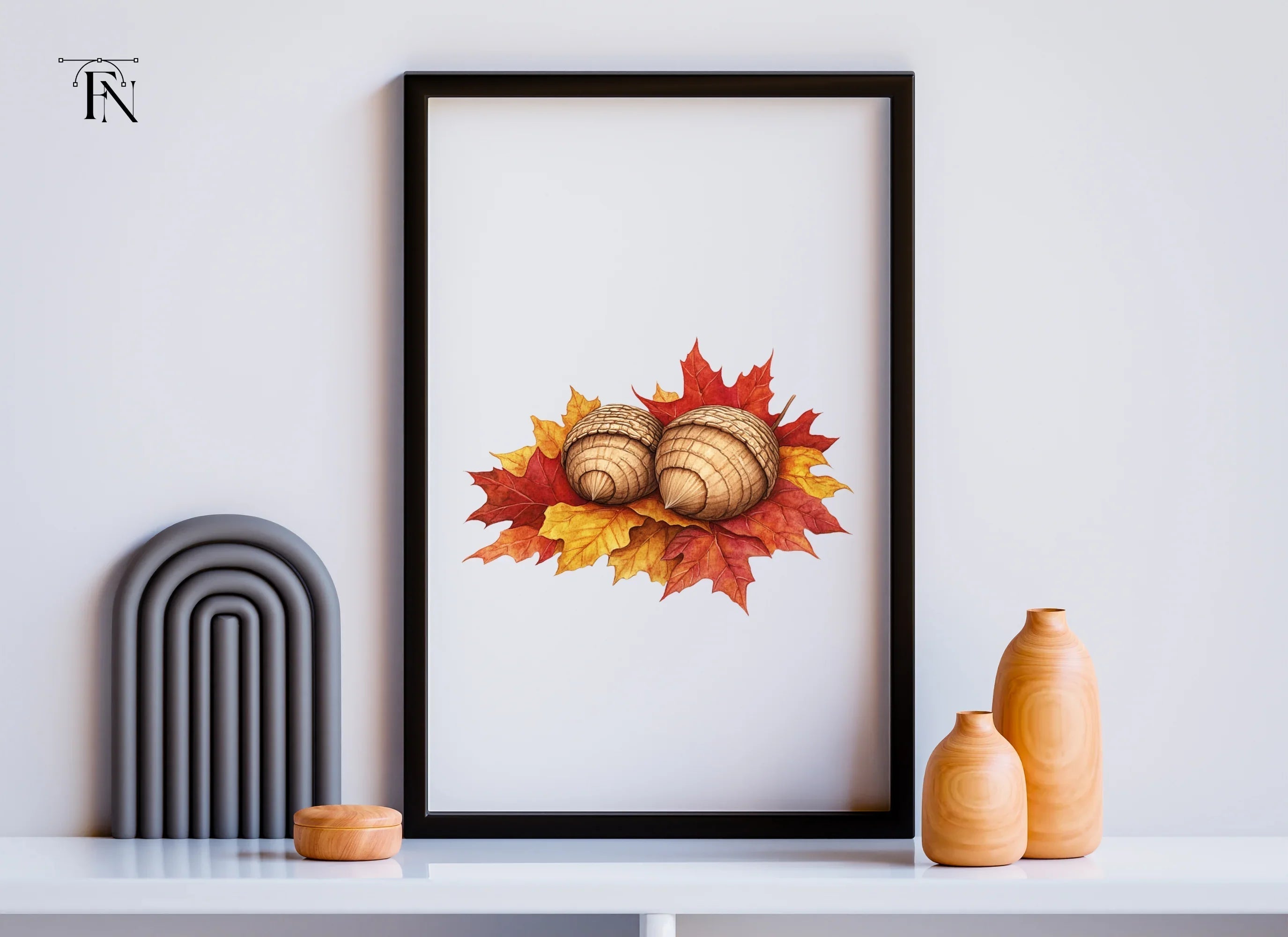 Fall Leaves and Acorns Clipart Bundle