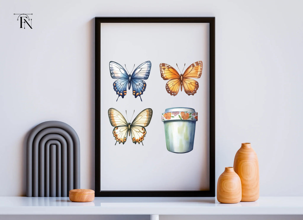 Butterfly Cup Clipart Bundle
