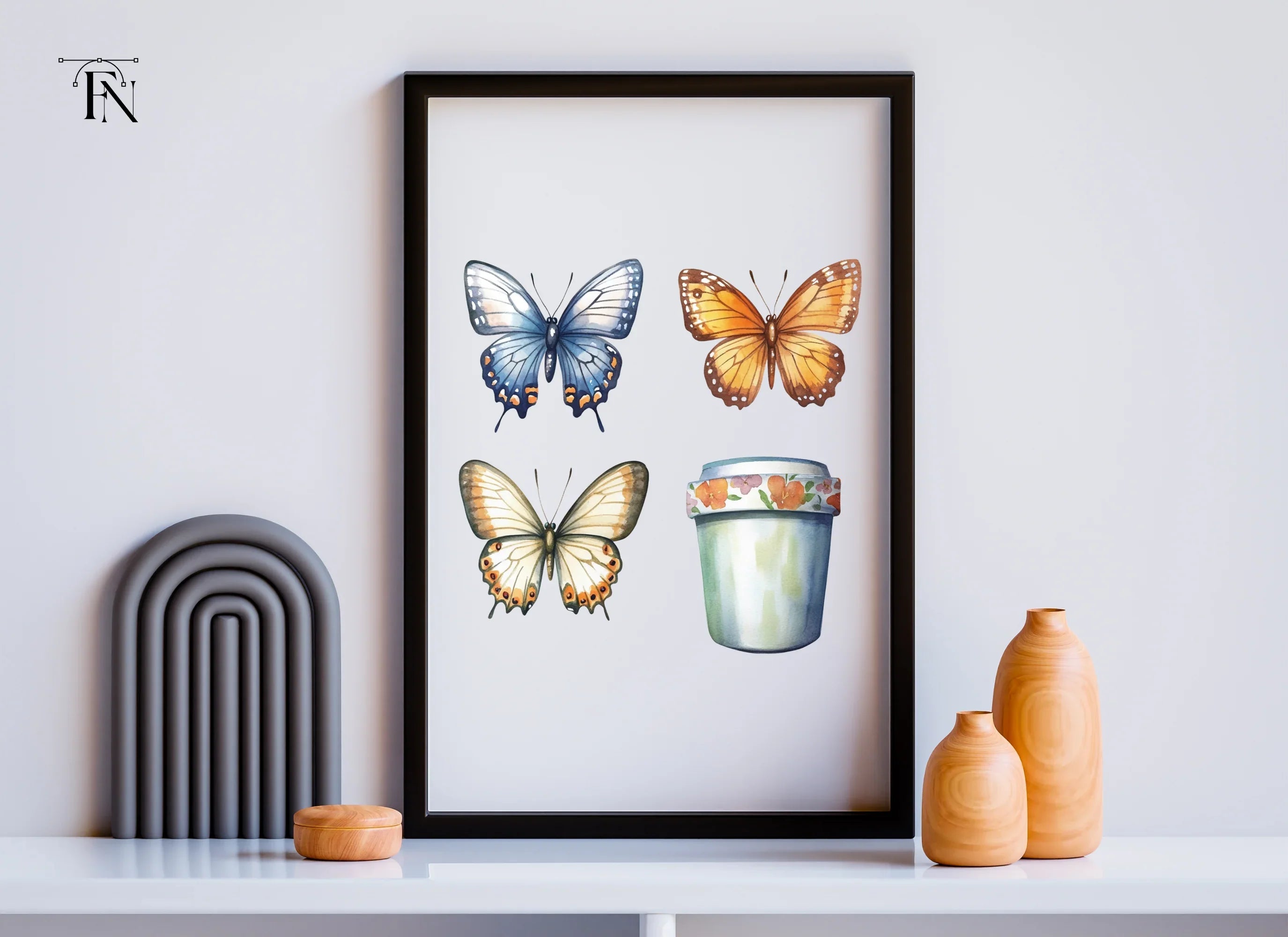 Butterfly Cup Clipart Bundle