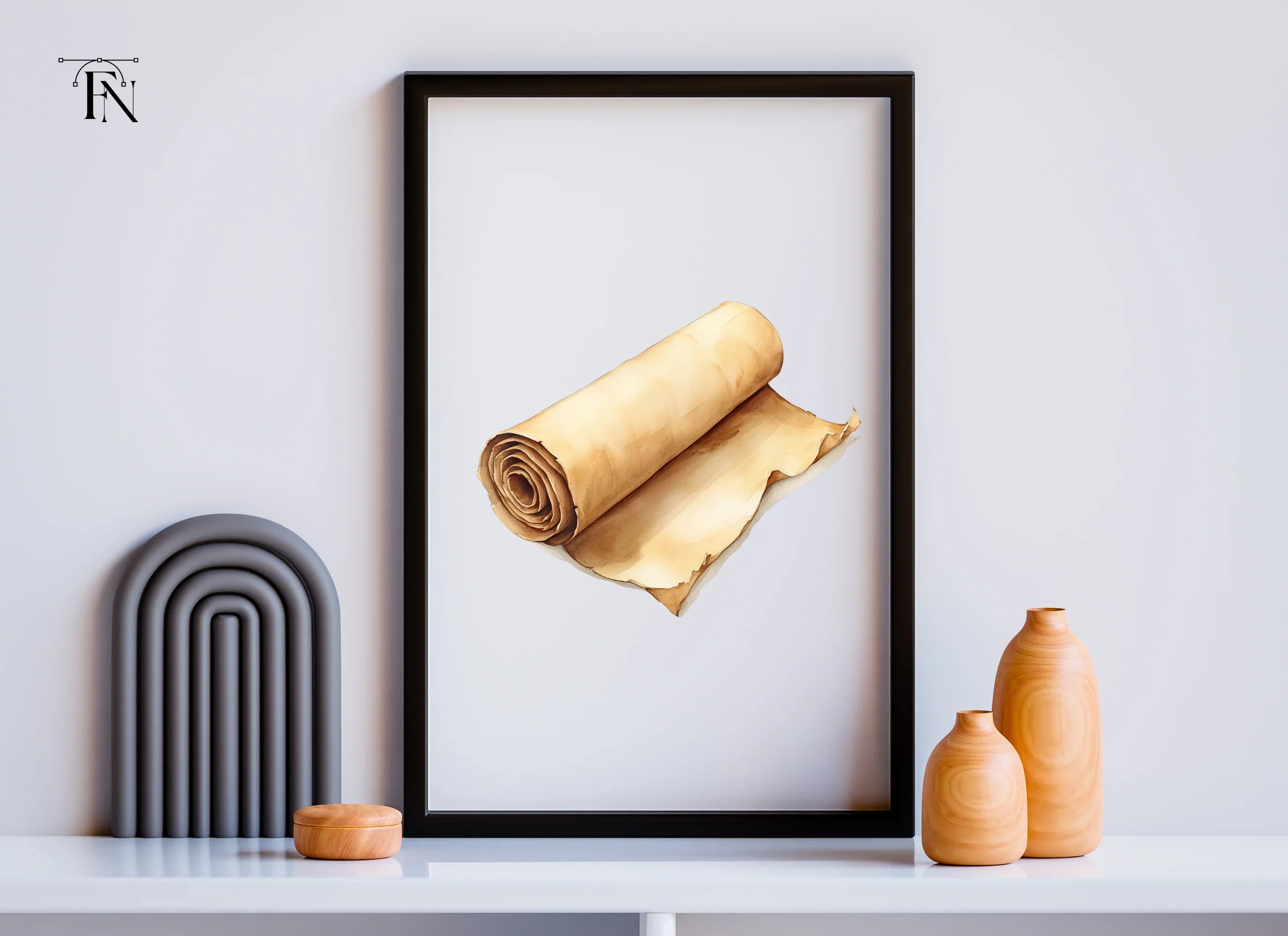 Unfurled Old Parchment Scroll Clipart Bundle