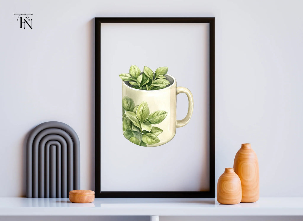 Potted Herb Mugs Clipart Bundle