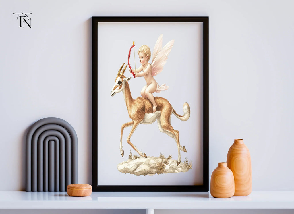Cupid Riding Gazelle Clipart Bundle