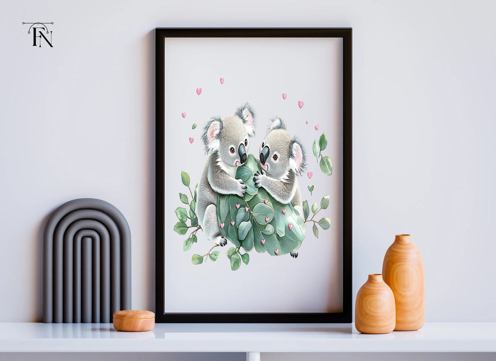 Cute Koala Couple Love Clipart Bundle