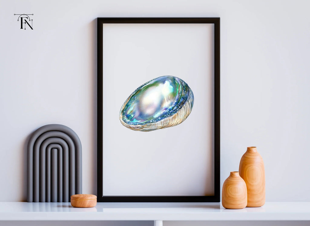 Iridescent Abalone Shells Clipart Bundle