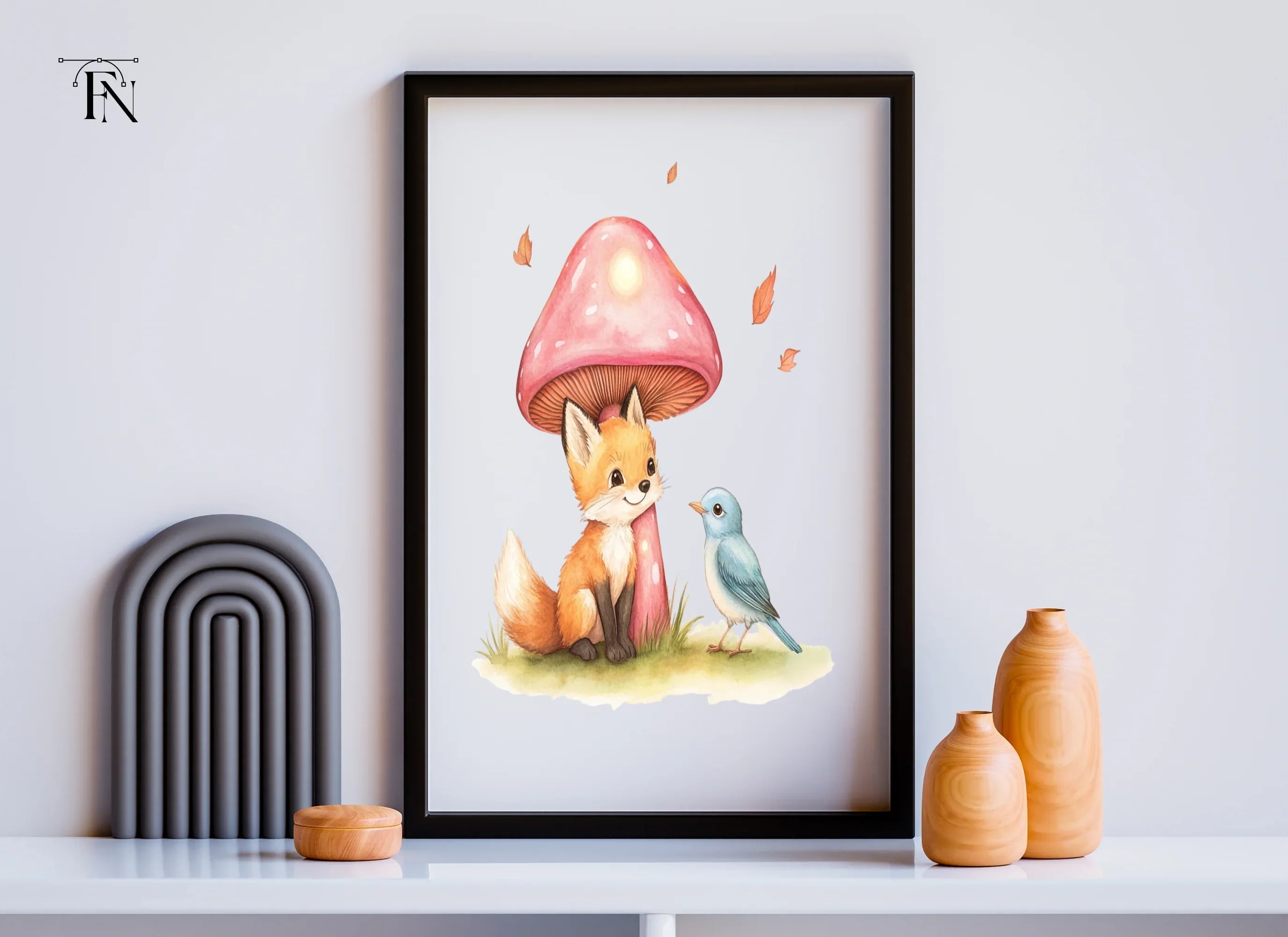 Whimsical Fox and Bird Clipart Bundle