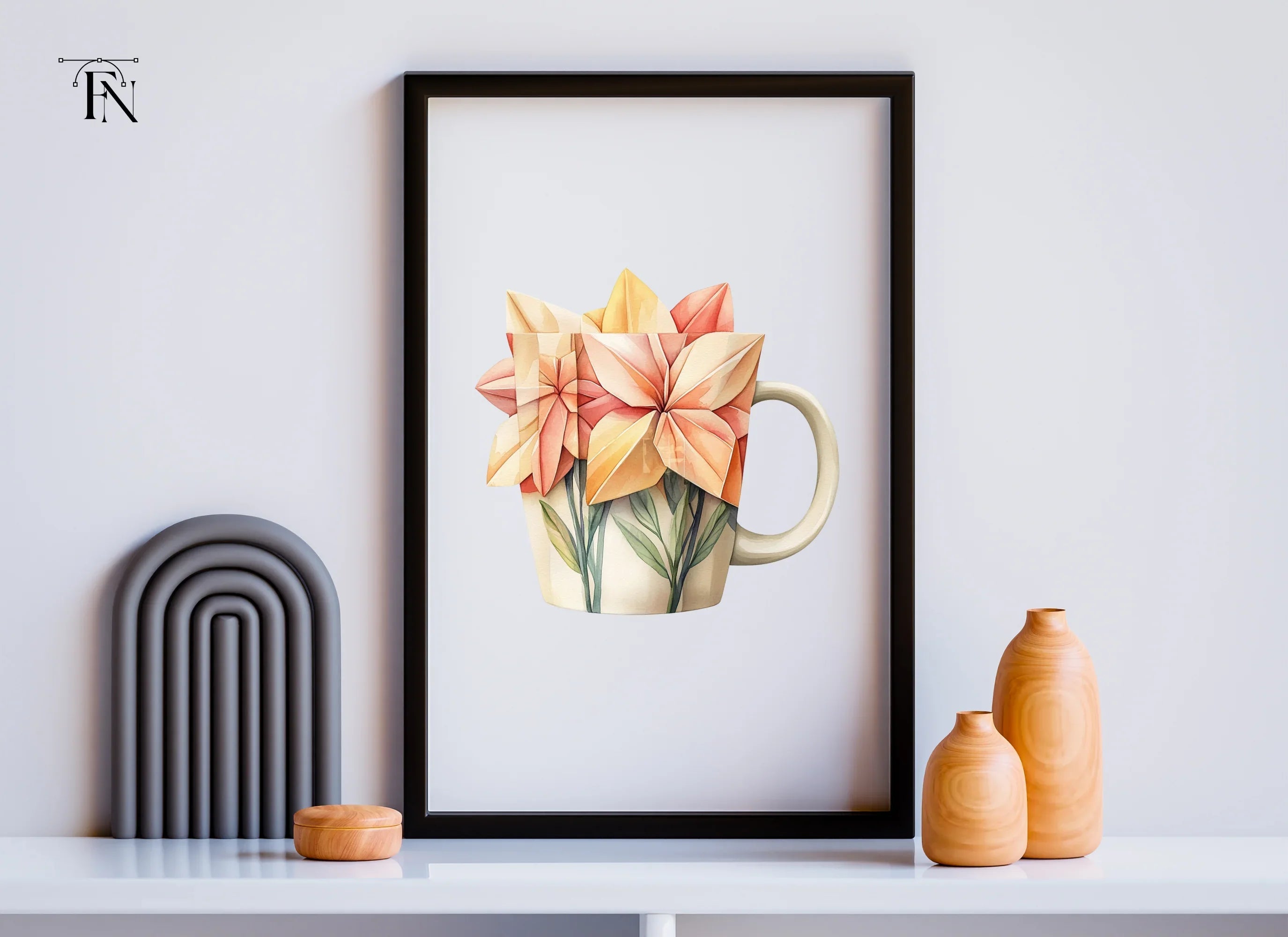 Origami Flowers Clipart Bundle