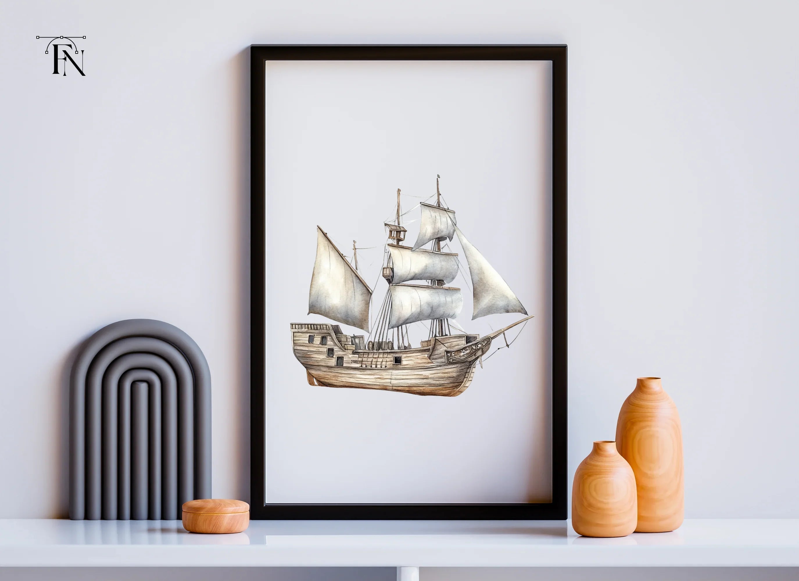 Vintage Sailing Ship Clipart Bundle