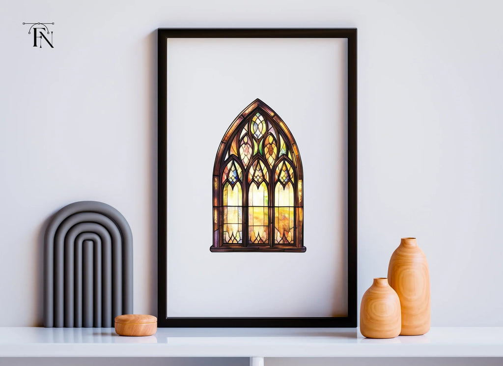 Stained Glass Church Window Clipart Bundle