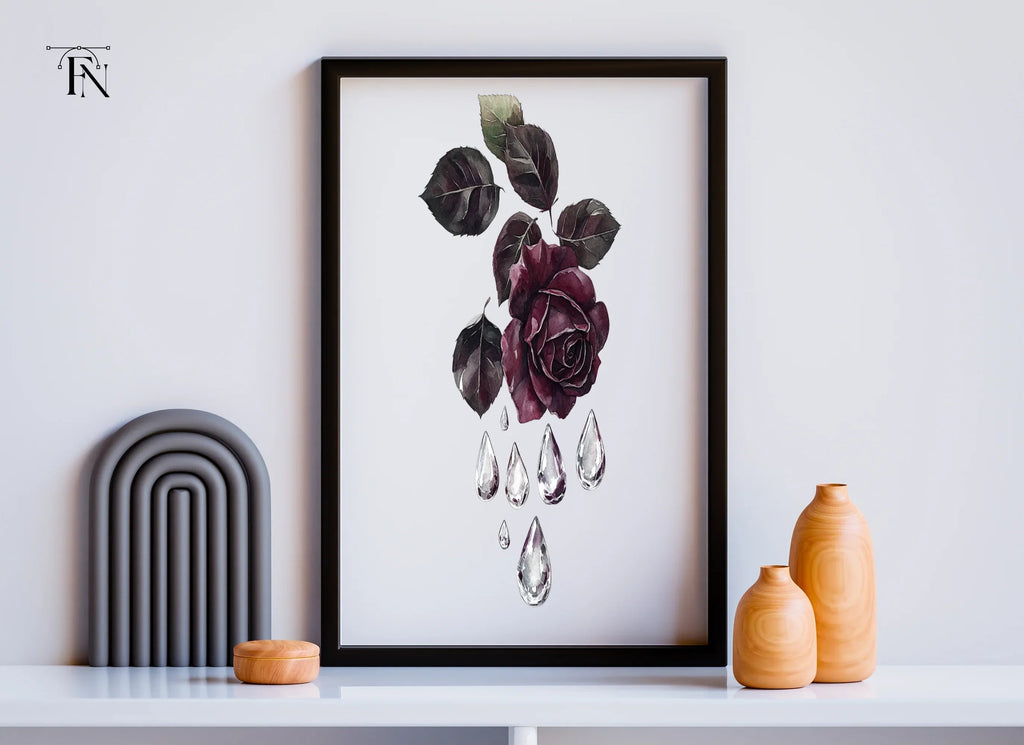 Gothic Roses Diamonds Clipart Bundle