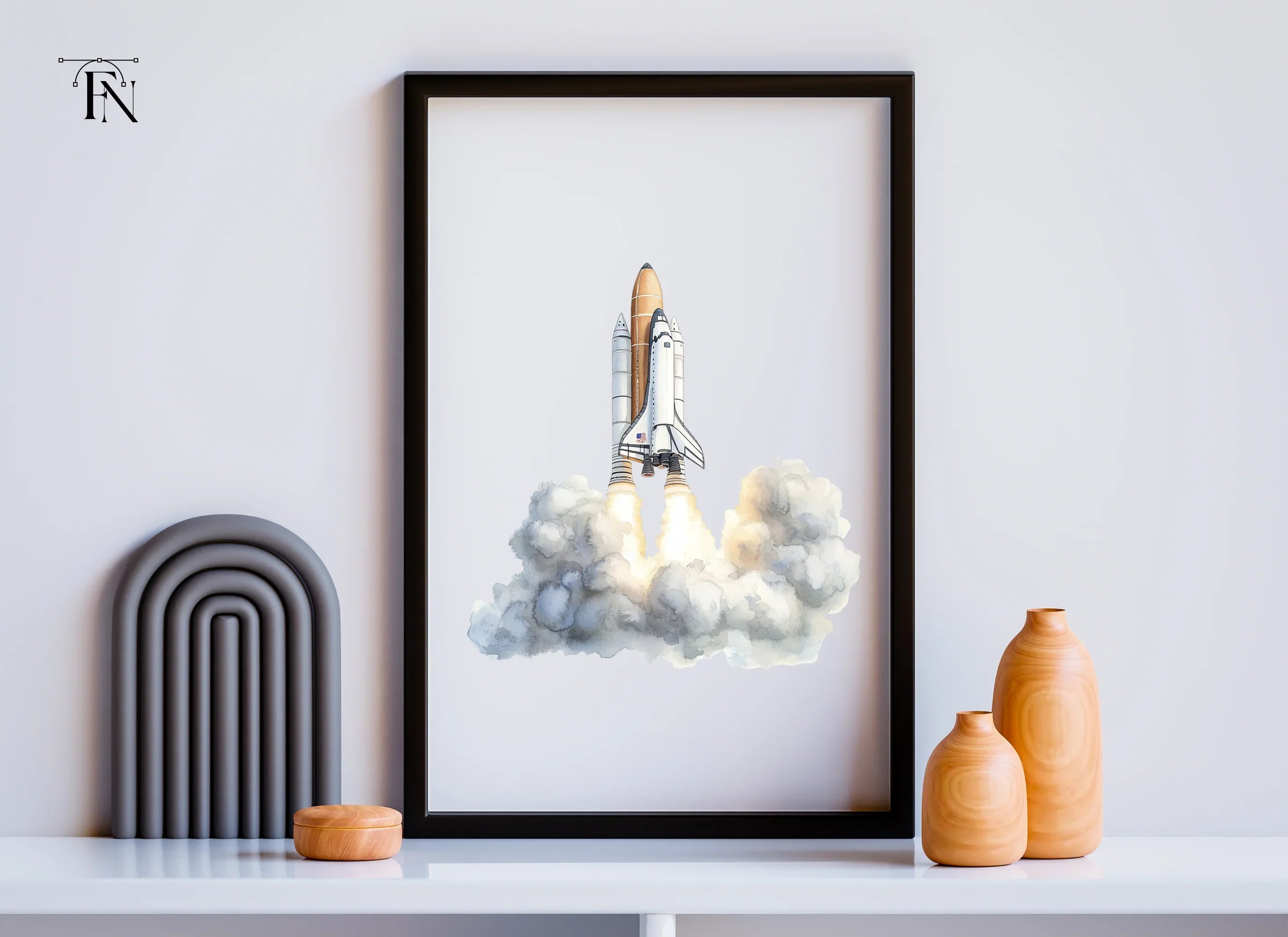 Space Shuttle Launch Clipart Bundle