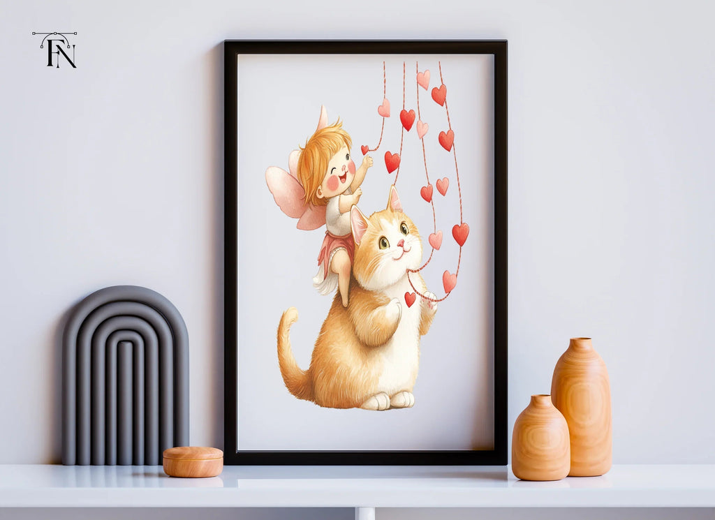 Cute Cupid Cats Valentine's Day Clipart Bundle