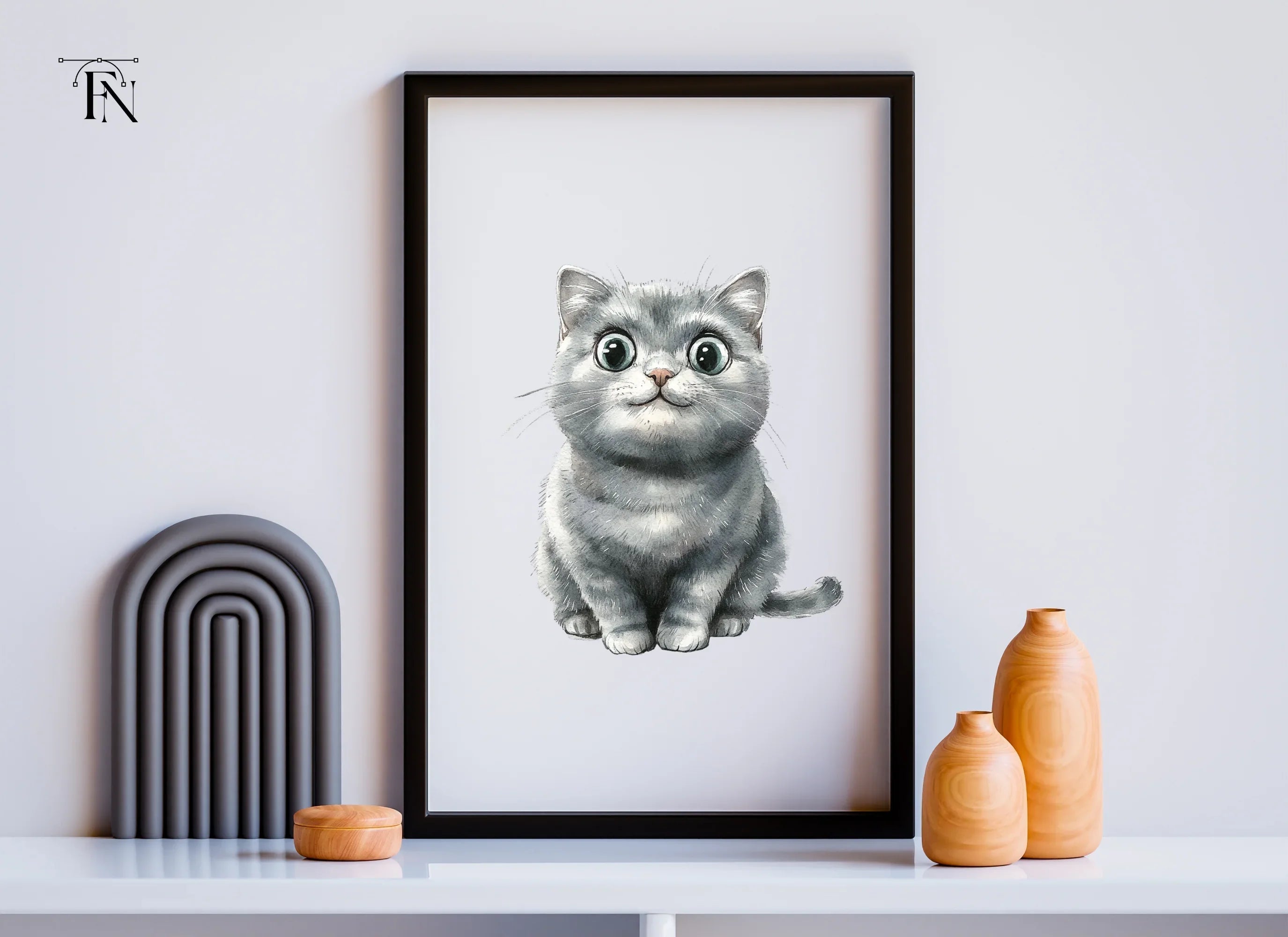 Adorable Grey Kitten Clipart Bundle