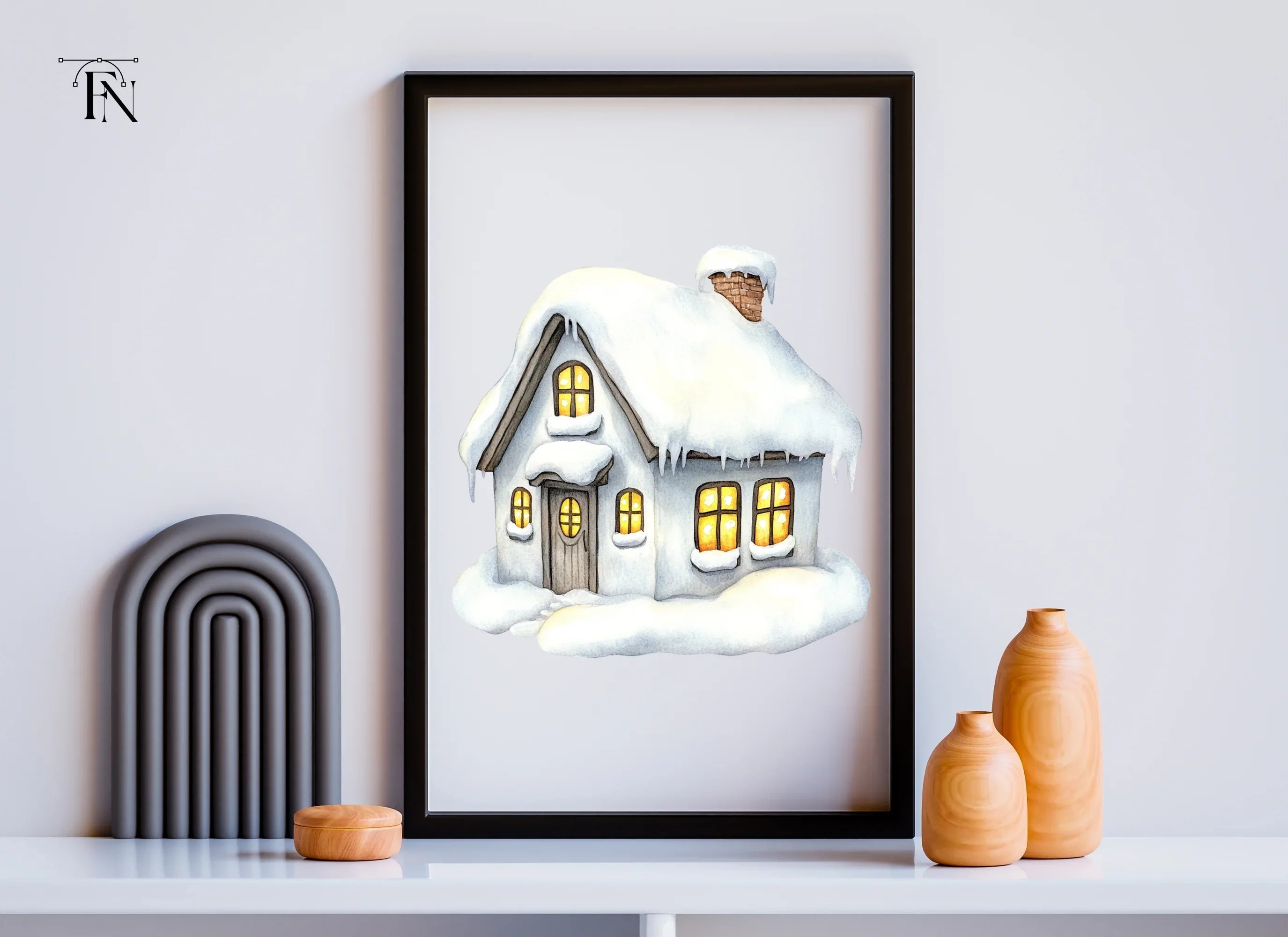 Winter Houses Clipart Bundle