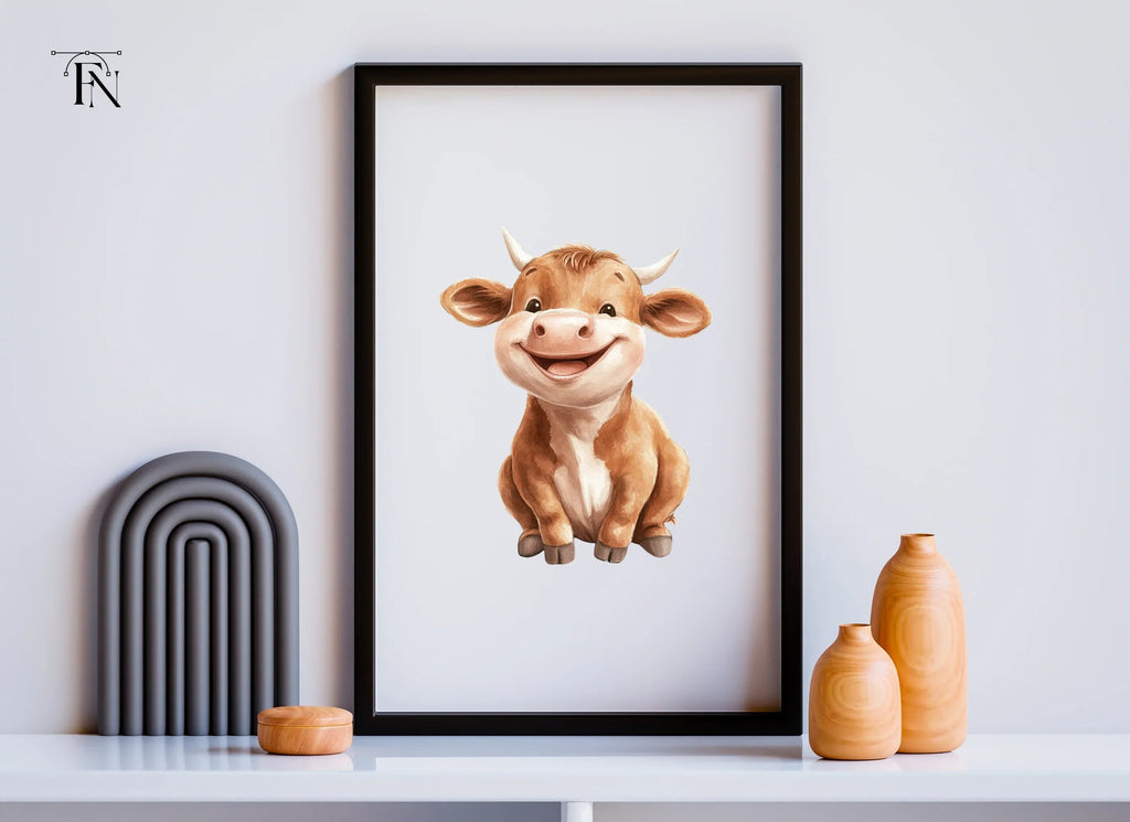 Charming Cartoon Calf Clipart Bundle