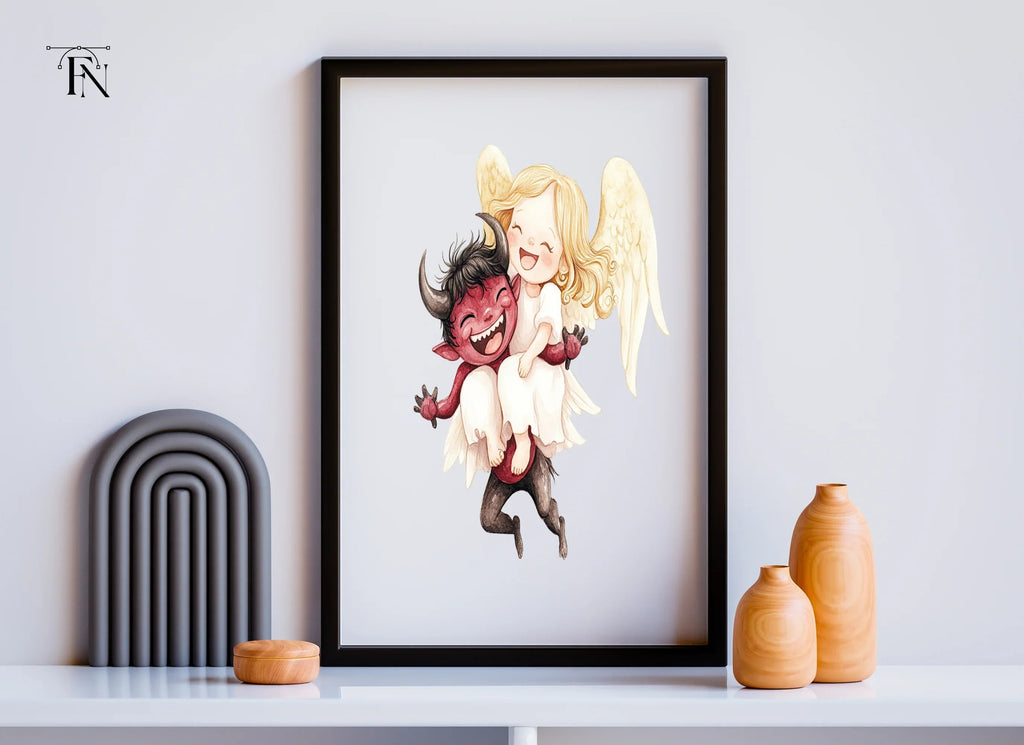 Cute Angel and Devil Friends Clipart Bundle