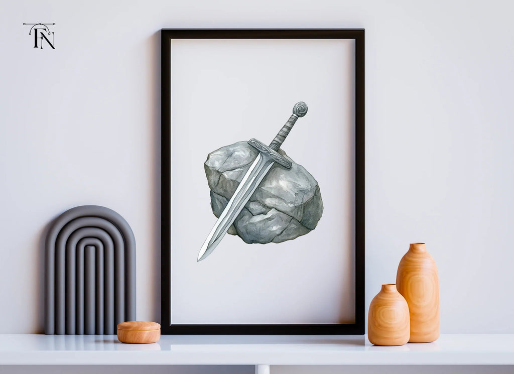 Excalibur Sword in Stone Clipart Bundle